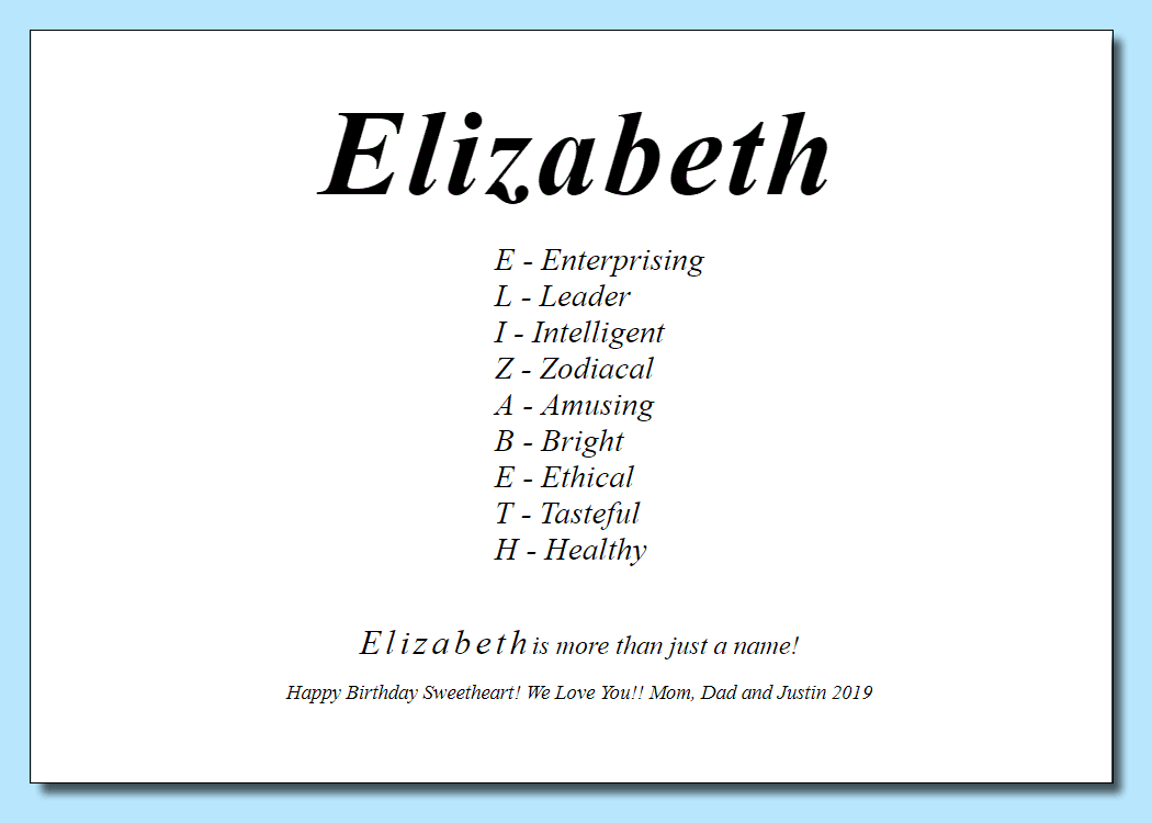 Free Name Poems Free Printable Name Poems Personalized Name Gift